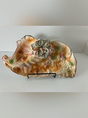 Betson Vintage Majolica Hand-Painted Ceramic Decorative Dish